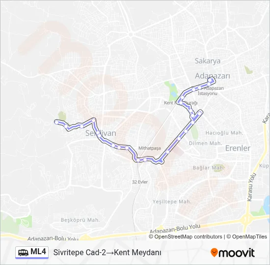ML4 Dolmus & Minibus Line Map