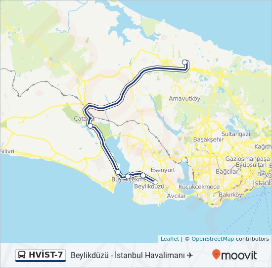 Plan de la ligne HVİST-7 de bus Plan de la ligne HVİST-7 de bus