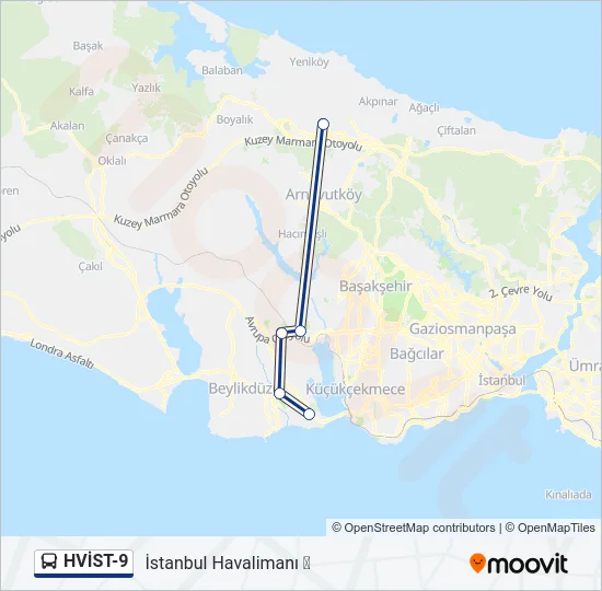 HVİST-9 Bus Line Map