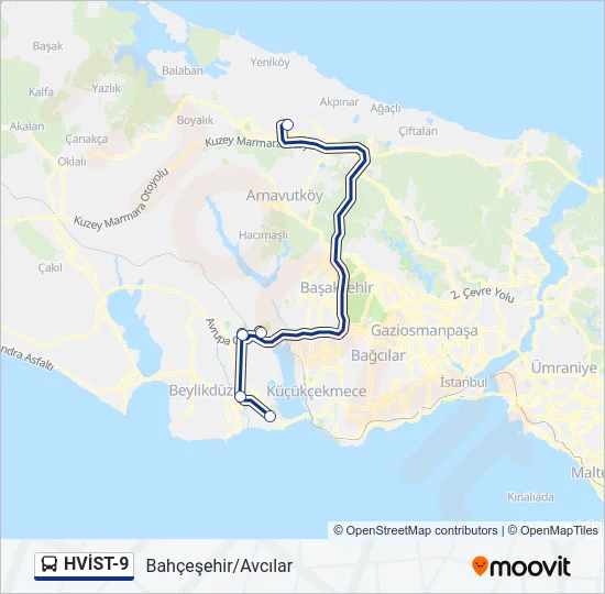 HVİST-9 Bus Line Map