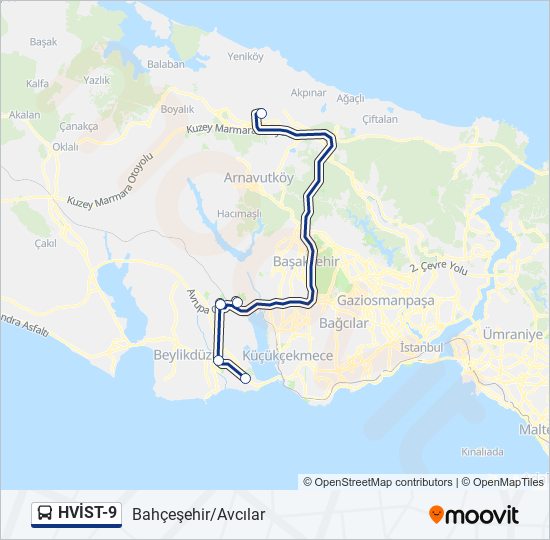 HVİST-9 bus Line Map
