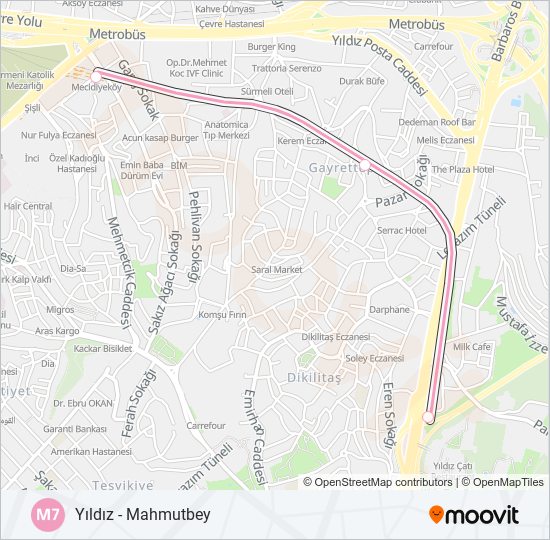 M7 metro Hattı Haritası
