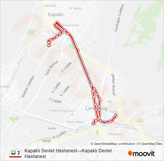 2 Bus Line Map