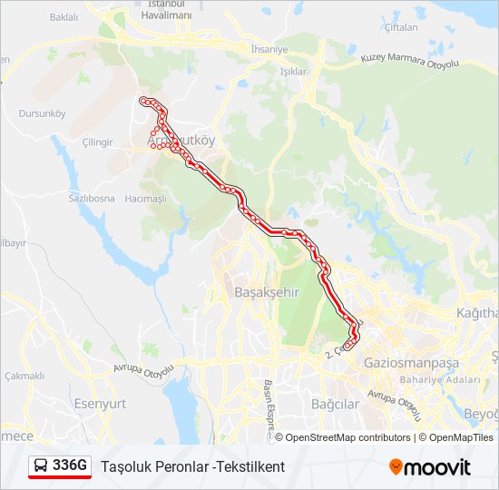 336G bus Line Map