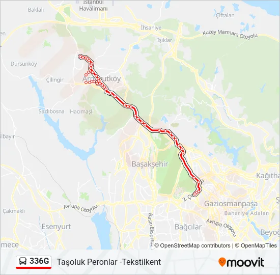 336G Bus Line Map