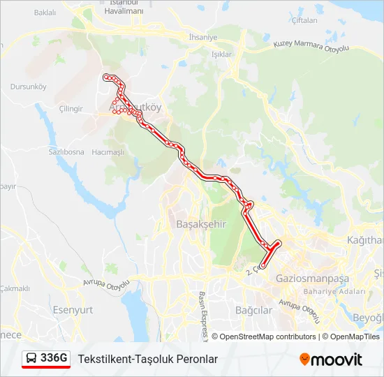 336G Bus Line Map