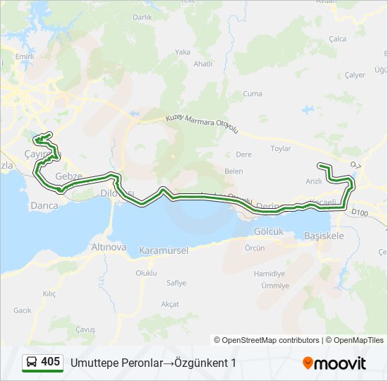 405 bus Line Map