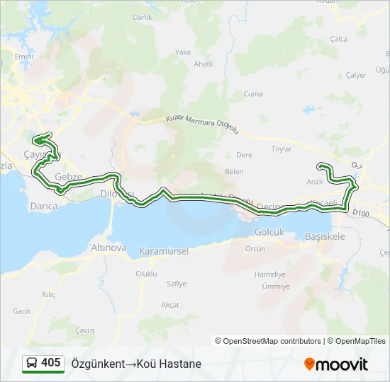 405 Bus Line Map