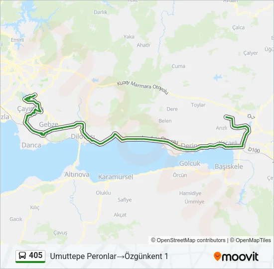 405 Bus Line Map