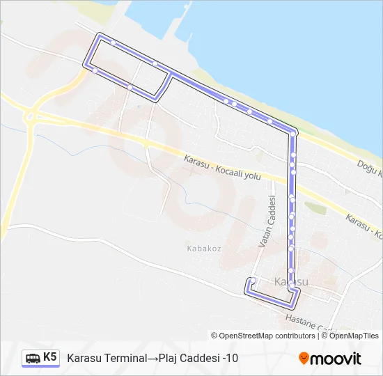 K5 Dolmus & Minibus Line Map