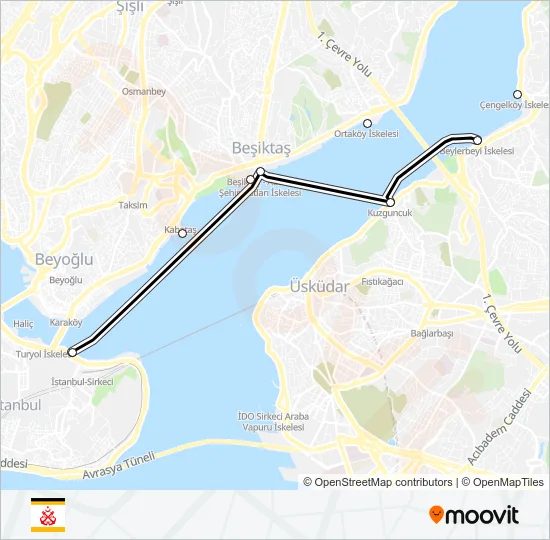 BOĞAZ HATTI Ferry Line Map