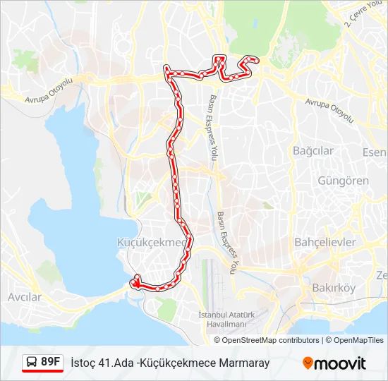 89F Bus Line Map