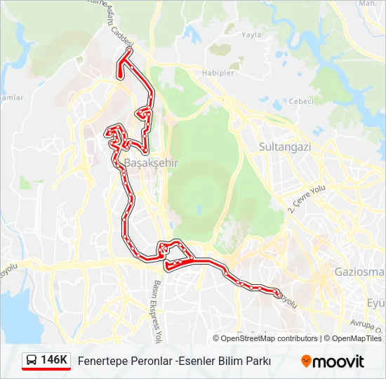 146K Bus Line Map