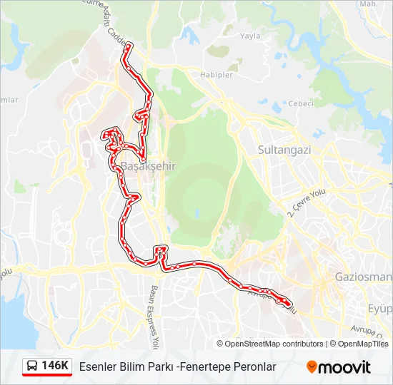 146K Bus Line Map