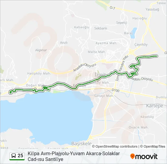25 Bus Line Map