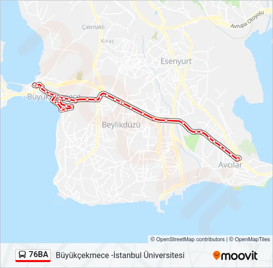 76BA Bus Line Map