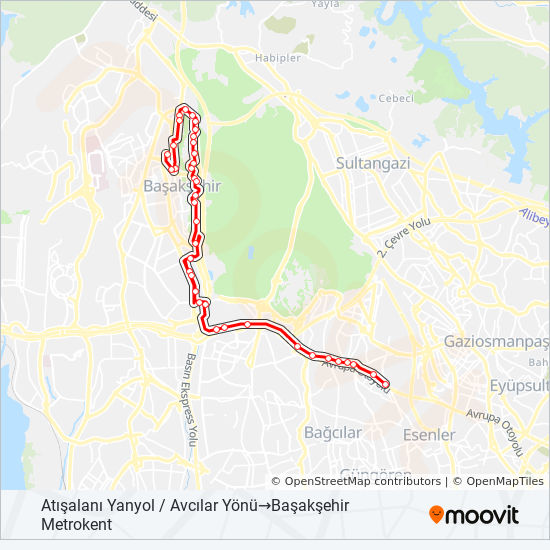 78 guzergahi saatleri duraklari ve haritasi atisalani yanyol avcilar yonu basaksehir metrokent