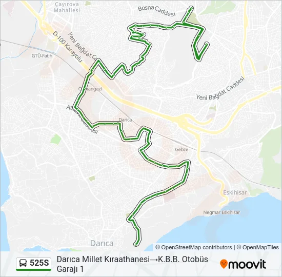 525S Bus Line Map
