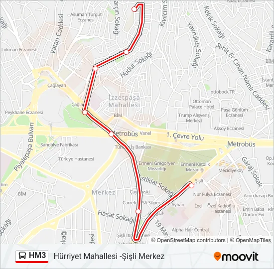 HM3 Bus Line Map