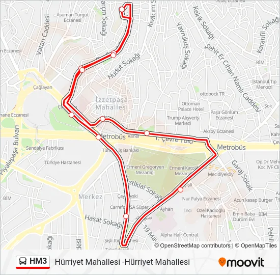 HM3 Bus Line Map