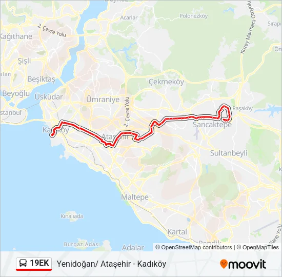 19EK Bus Line Map