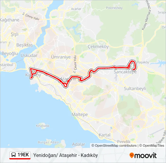 19EK Bus Line Map