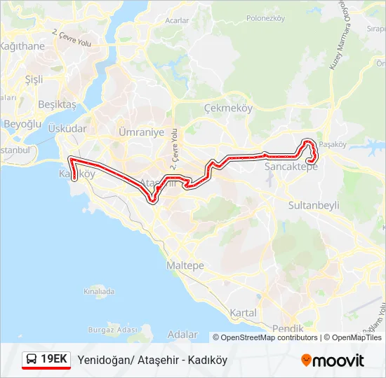 19EK Bus Line Map