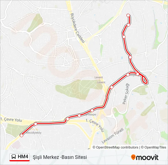 HM4 Bus Line Map
