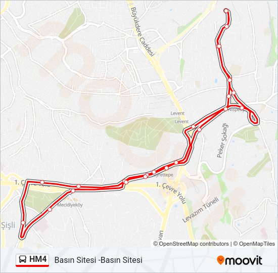 HM4 Bus Line Map