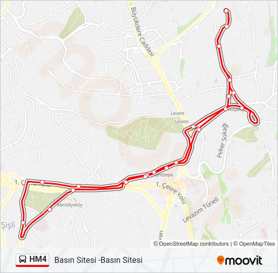 HM4 Bus Line Map