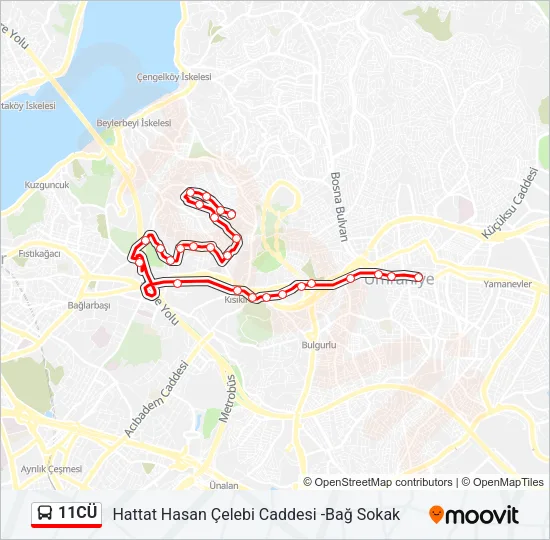 11CÜ Bus Line Map