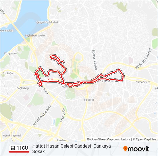 11CÜ Bus Line Map