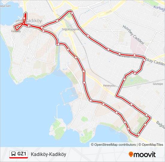 GZ1 bus Line Map