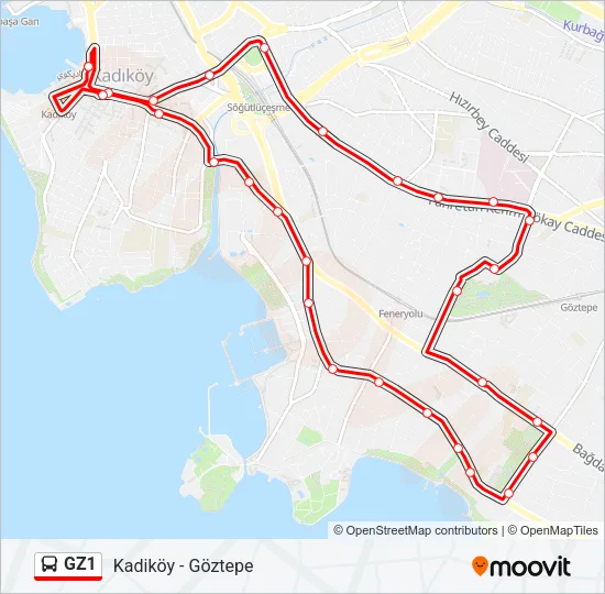 GZ1 Bus Line Map