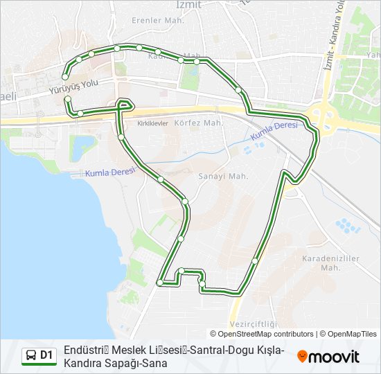 D1 Bus Line Map