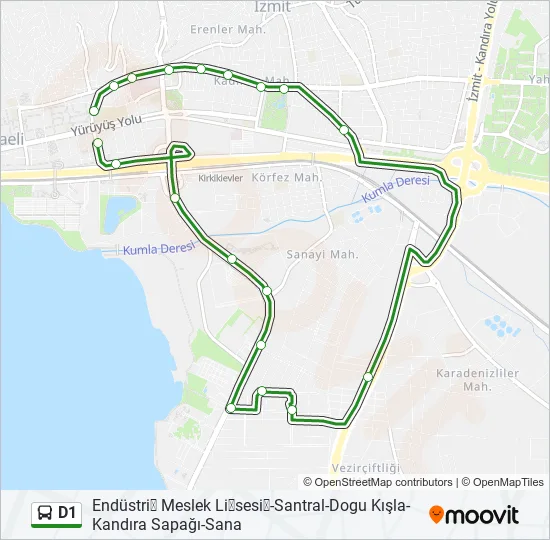 D1 Bus Line Map