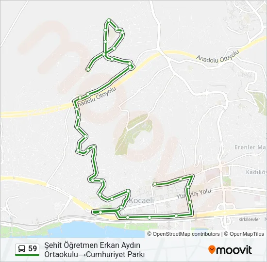 59 Bus Line Map