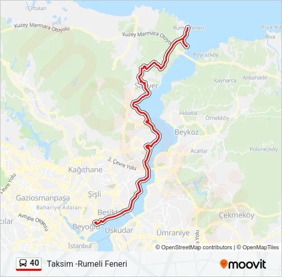 40 Bus Line Map