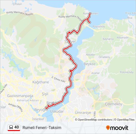 40 bus Line Map