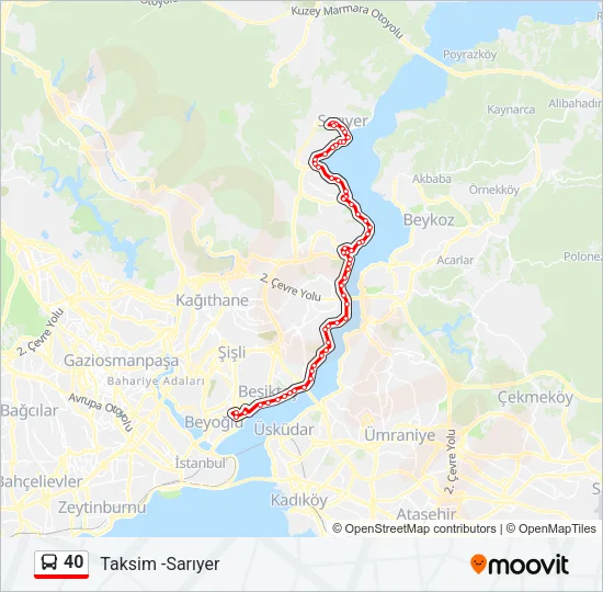 40 Bus Line Map