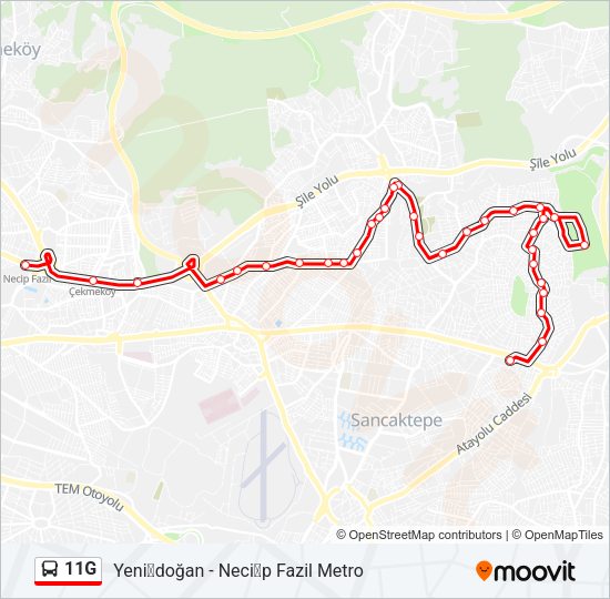 11G Bus Line Map