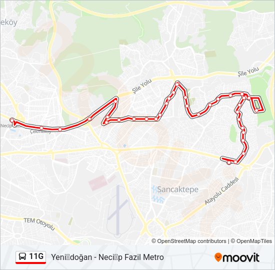11G Bus Line Map