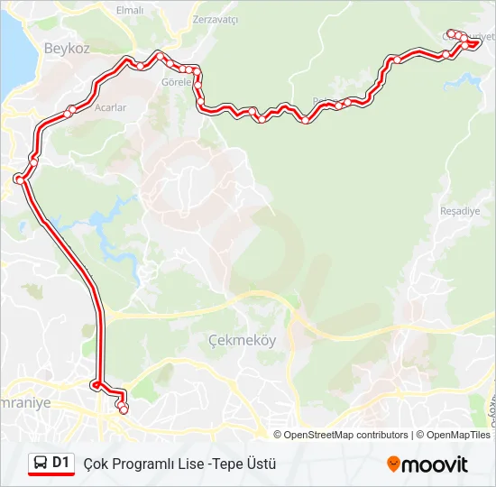 D1 Bus Line Map