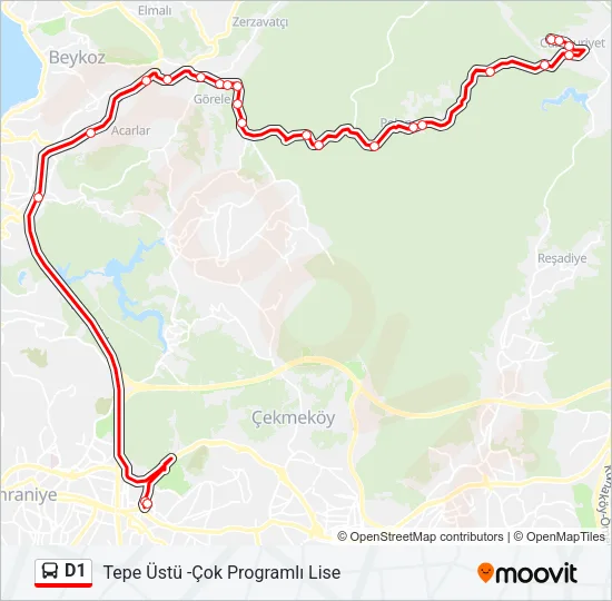 D1 Bus Line Map