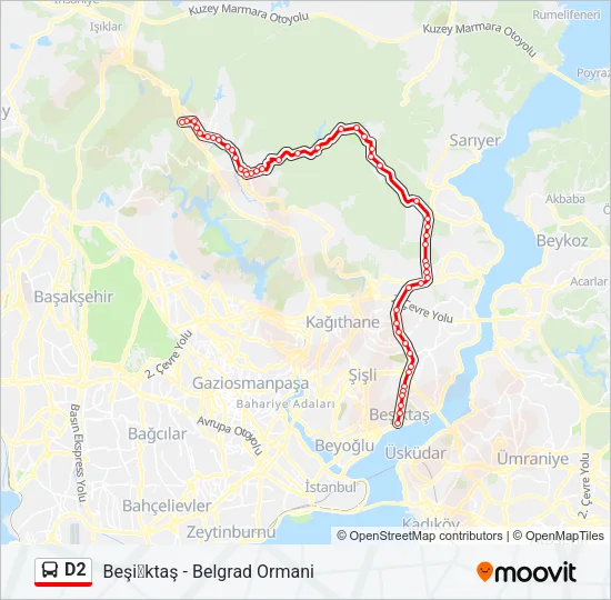D2 Bus Line Map