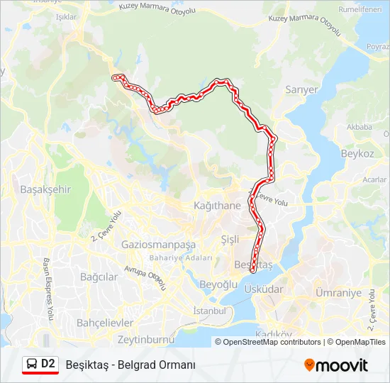 D2 Bus Line Map