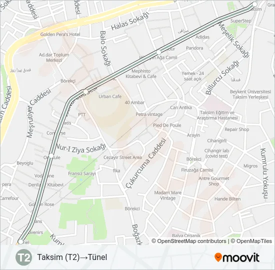 T2 Tram Line Map