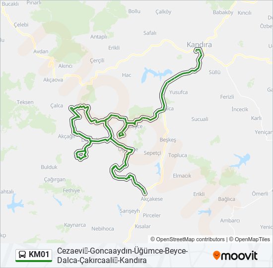 KM01 bus Line Map