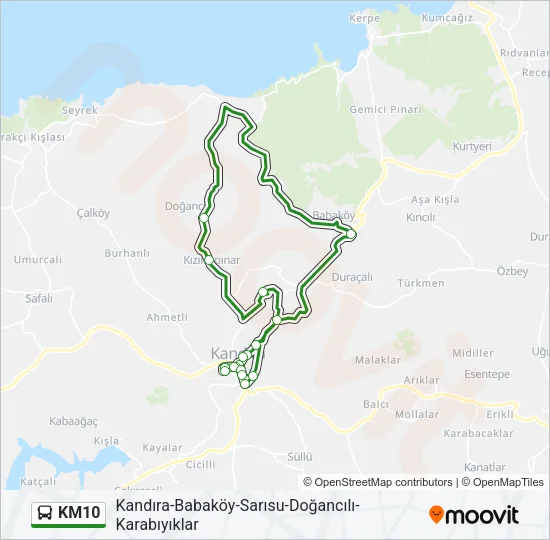KM10 Bus Line Map