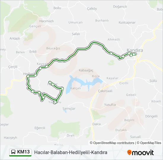 KM13 Bus Line Map